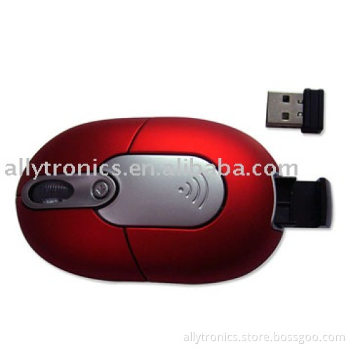 Mini wireless optical mouse with tiny adapter